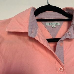 Peach Orvis Long Sleeve Cotton Oxford Casual Shirt
